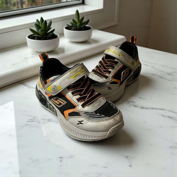 Skechers Other - Skechers Boys Light Storm‎ Sneakers Black and Grey Size 13